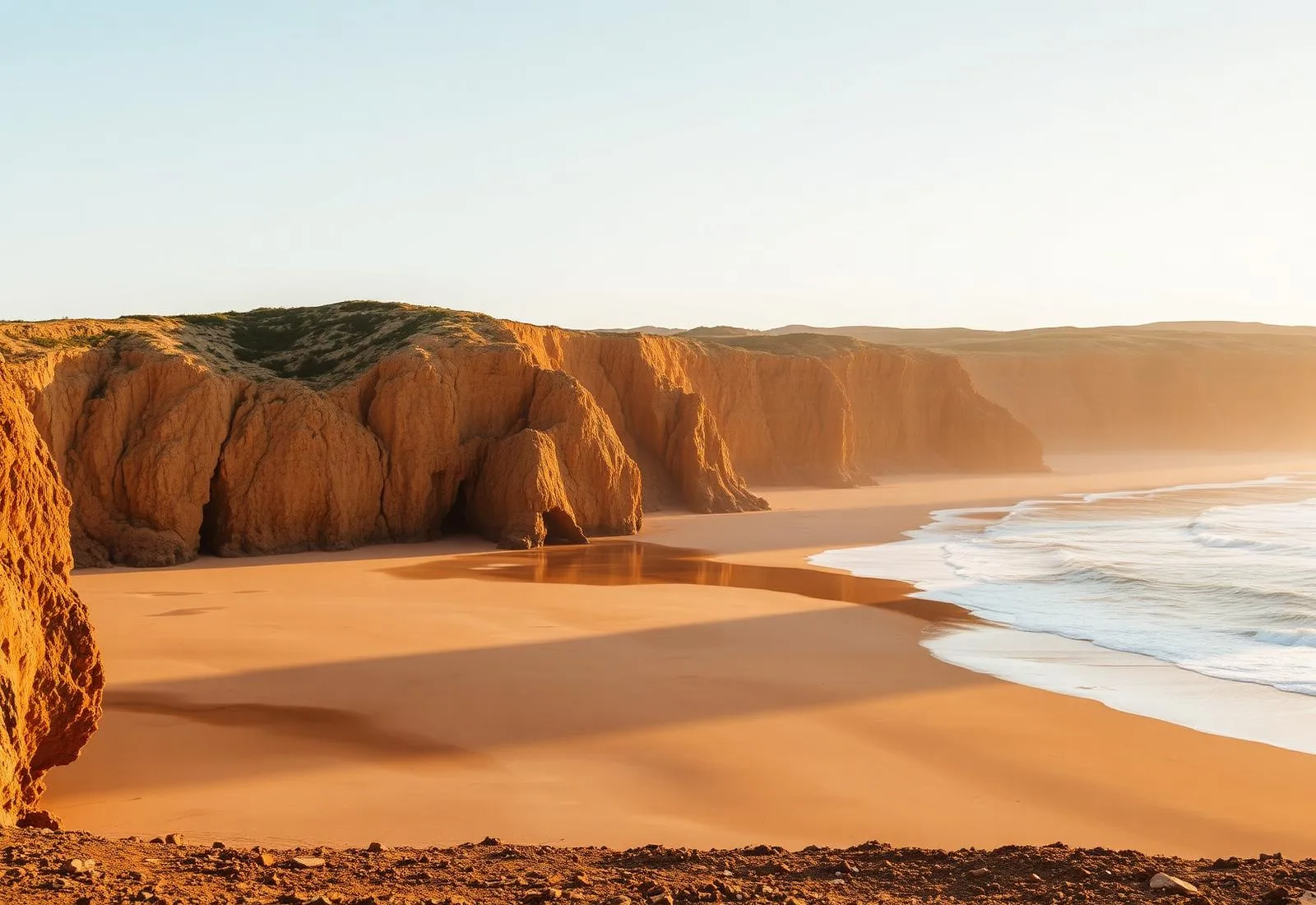 Praia Azul cliffs at golden hour